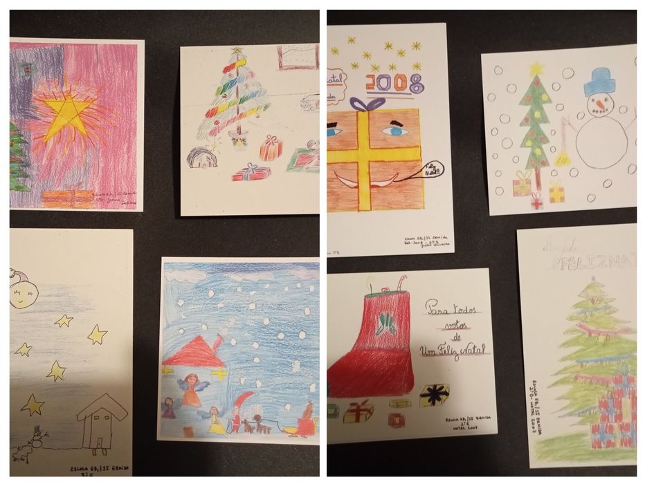 Postais de Natal feitos á mão