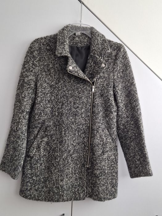 Krótki płaszcz damski H&M M wełniany