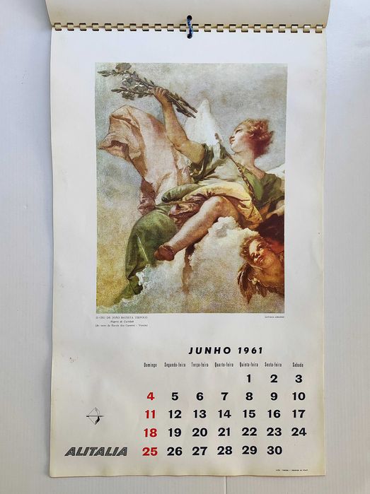 Calendário companhia aérea Alitalia alegoria mito céu Tiepolo (1961)