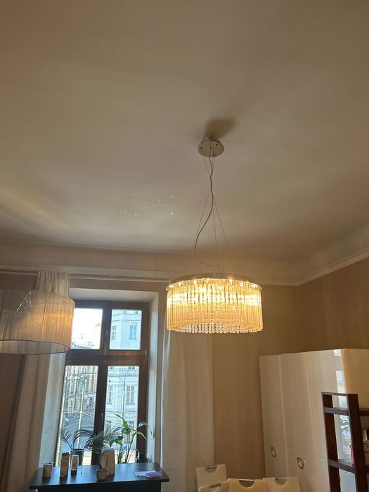 Krysztalowy zyrandol w stylu art deco/retro Stan bardzo dobry