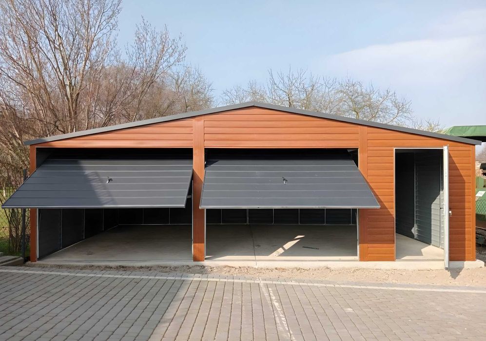 Garaż blaszany Premium 8x6m – dach dwuspadowy, montaż gratis