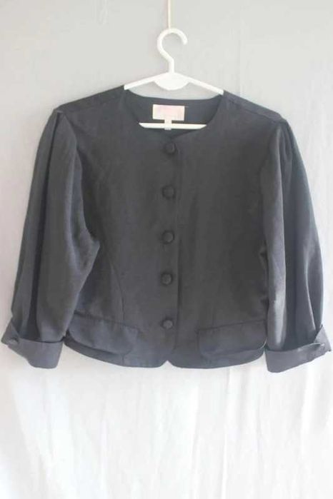 Czarna narzutka żakiet marynarka retro vintage