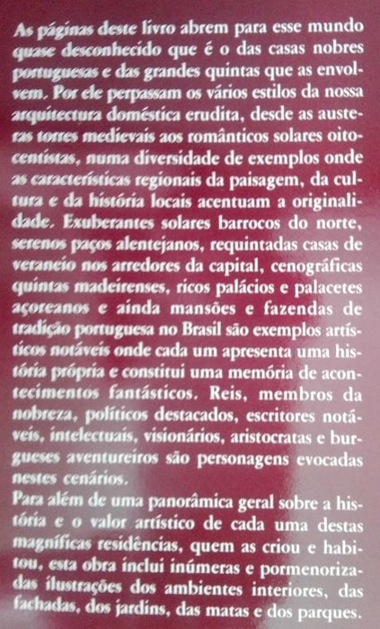 Livro Casas Nobres de Portugal, Impecável!