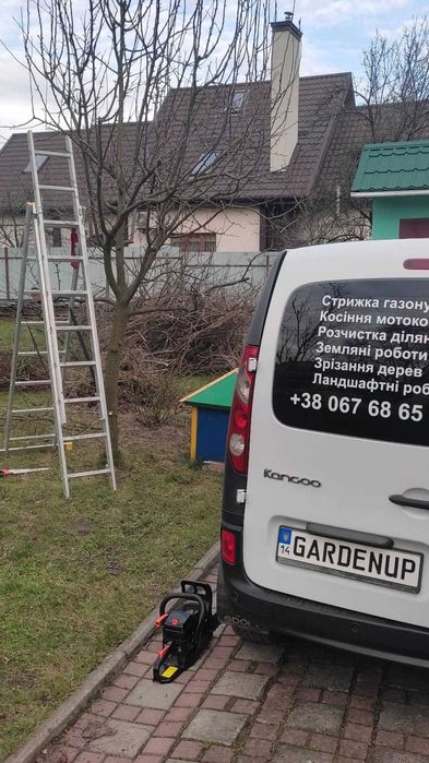 Обрізка дерев, зрізання дерев, обприскування, арбористика, подрібнення