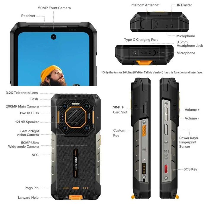 Ulefone Armor 26 Ultra 5G Walkie Talkie 12GB(+12GB)/512GB IP69K 2.6GHz