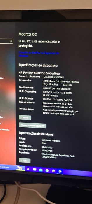 Torre HP Pavilion, teclado, ecrã e rato64551685848066124