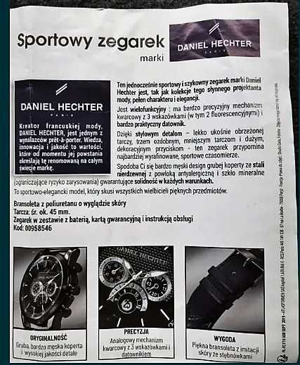 Zegarek Daniel Hechter Sport- Fabrycznie Nowy
