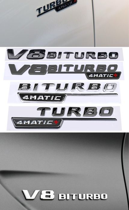 Шильдик наклейка V8 biturbo 4matic+ для Mercedes-Benz