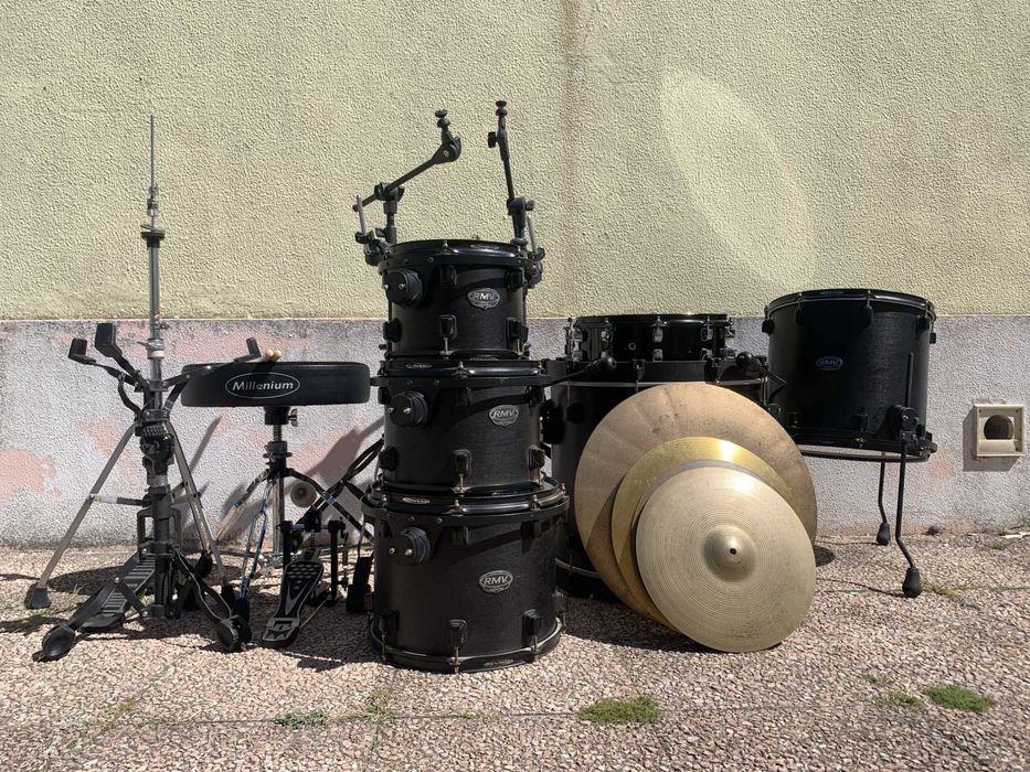 Kit Bateria RMV Completo + Tarola Yamaha Steve Gadd + Pratos + Pedal + Sacos