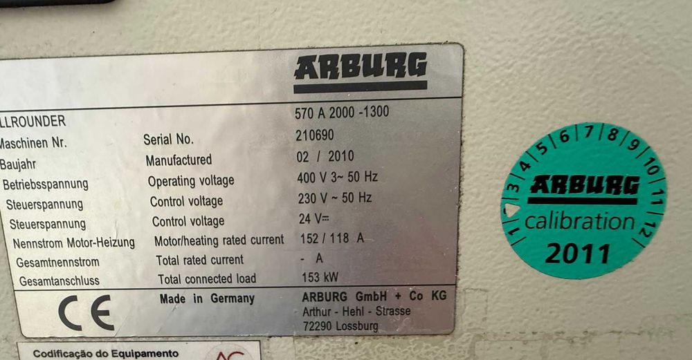 Maquina de Injeção ARBURG Allrounder 570 A 200T
