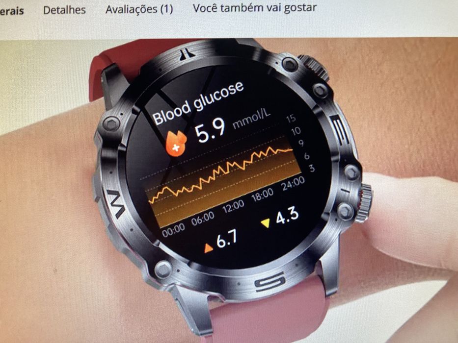 Smart Watch ET- 482.  Aplicações p/controlo de saúde. Excelente!