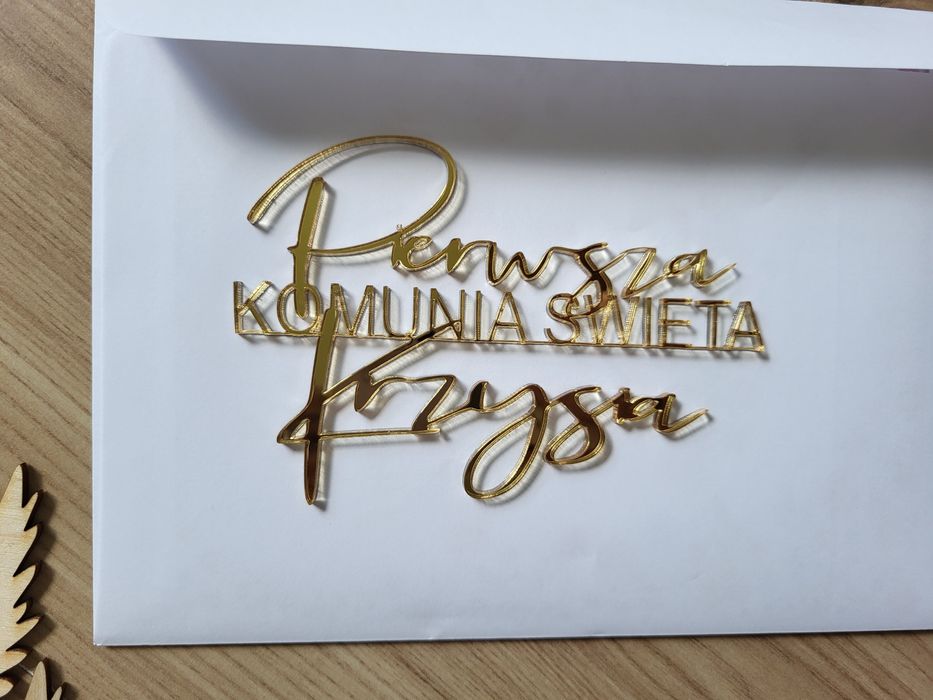 Girlanda topper pierwsza komunia święta imienna Krzyś