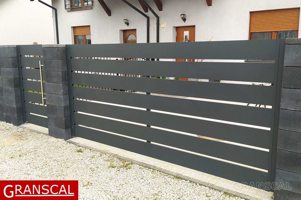 Brama dwuskrzydłowa nowoczesna aluminiowa Poznań