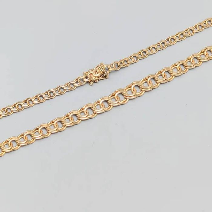 Corrente Bismarck graduada de 45.5 cm em ouro de 18 quilates; 16.12 g