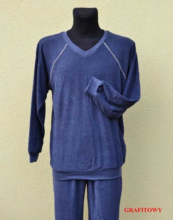 Piżama męska frotte ze ściągaczami roz. XXL (ponowne wystaw.)