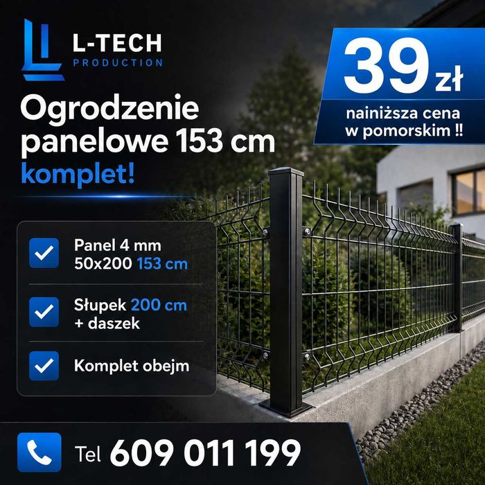 Ogrodzenia panelowe 1.53m KOMPLET, Panele Ogrodzeniowe, panel