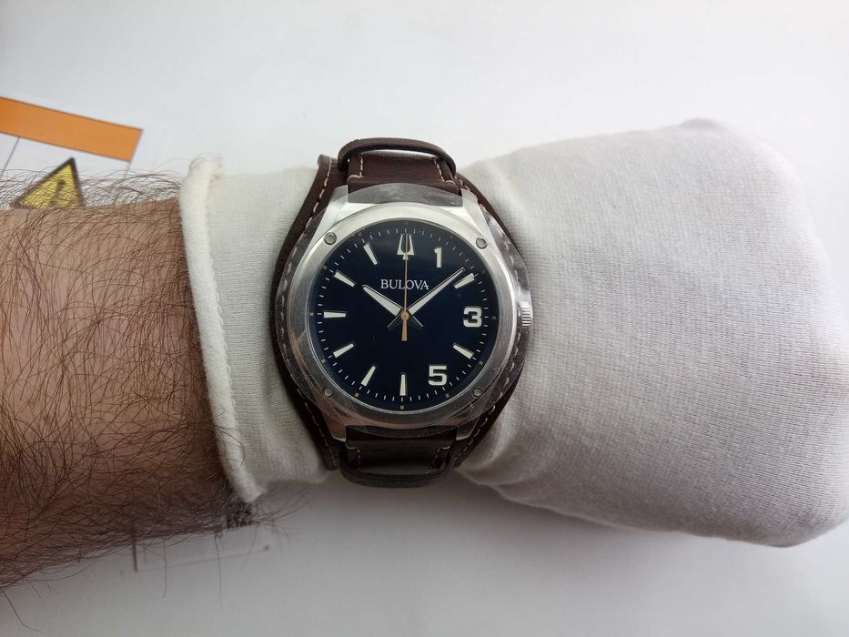 Bulova 96A313- мужские часы пилоты, винтажный стиль, сапфировое стекло ...