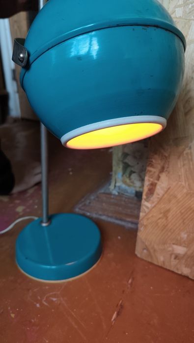 Настольная лампа СССР глобус циклоп зеленая винтажная СРСР советская
