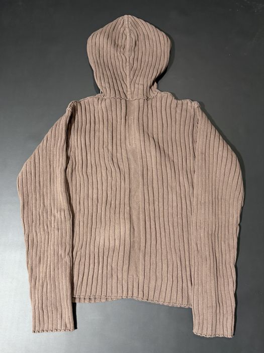 зип худи Rick Owens Beige Ribbed Brown Zip Hoodie