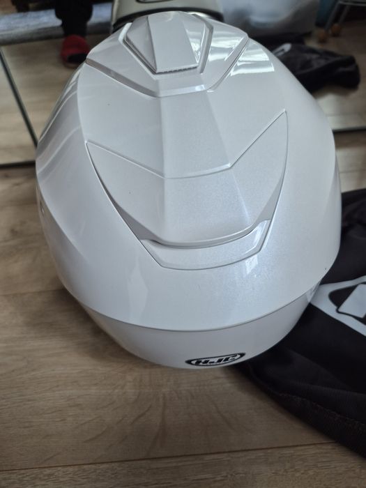 Kask motocyklowy HJC jak nowy (55–56 cm) – jak nowy, biały perłowy