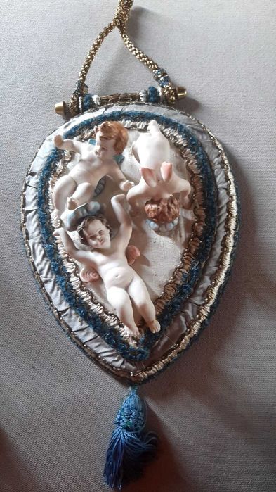 Porcelana italiana conjunto 3 anjos