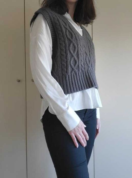 Conjunto Camisa + Colete Cinza com Brilhantes - ZARA & Parfois