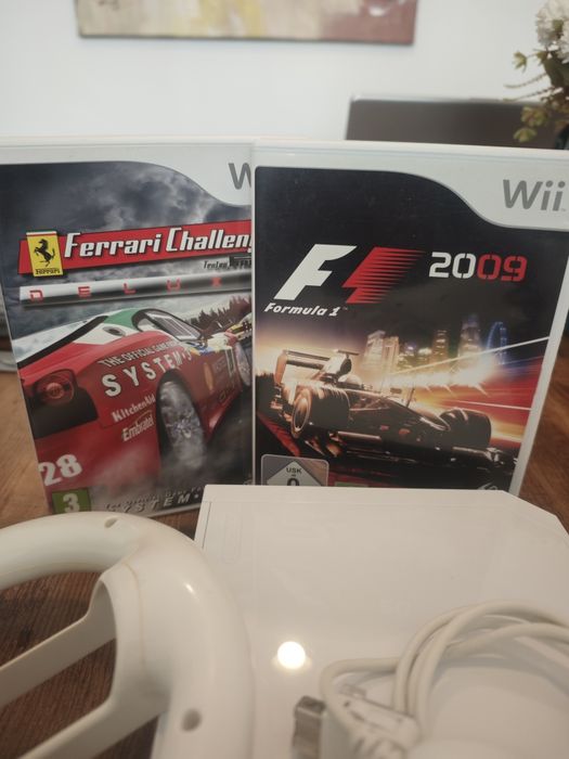 Wii Branca com jogos de corridas
