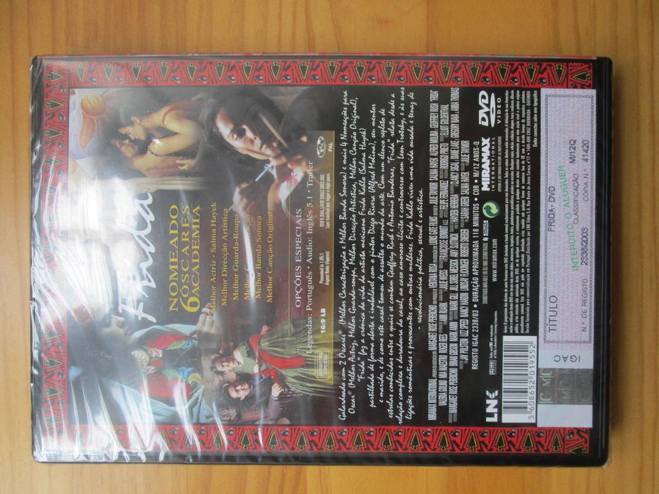 DVD Frida, com Salma Hayek , Alfred Molina , Valeria Golino