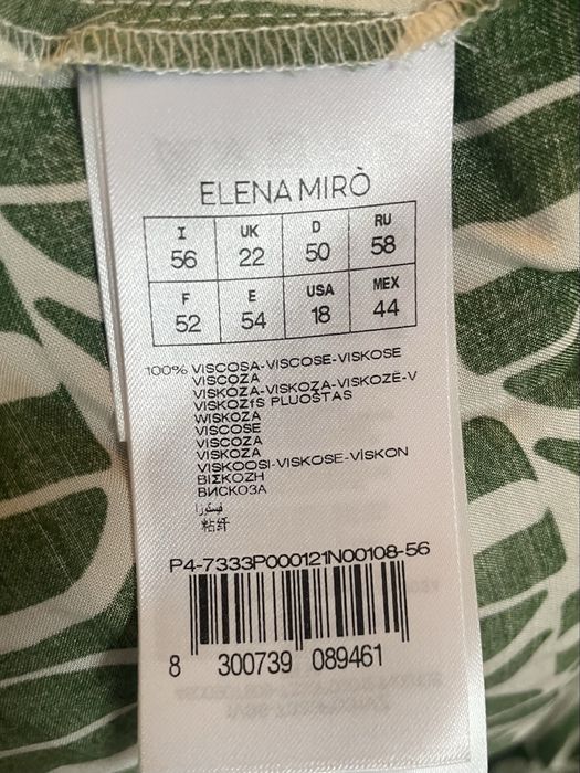 Vestido Novo Elena Mirò - Cetim Verde e branco XXL