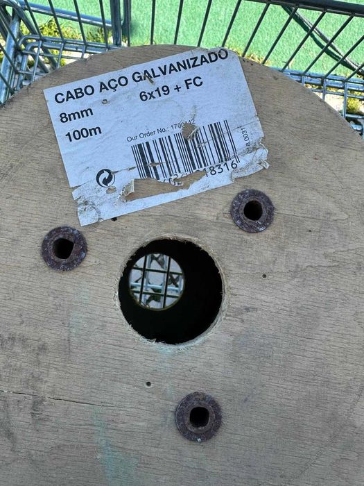 Lote 10 Rolos Cabo Aço Galvanizado 8mm (6x19+FC) +