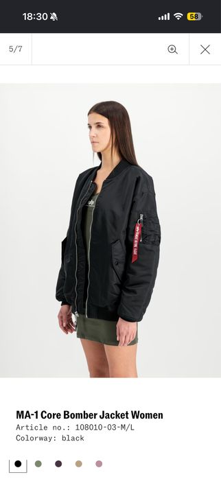 оригинал бомбер MA-1  alpha industries U.S.A.