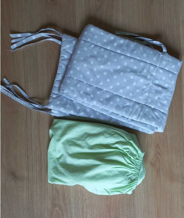 Wyprawka niemowlaka 2x Pościel 120x90, 2x Koc, Ochraniacz, Prześcierad