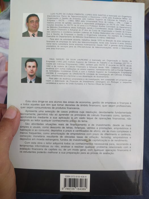 Fundamentos e Aplicações do Cálculo Financeiro livro impecável - oferta dos portes de envio 
Casos Práticos
