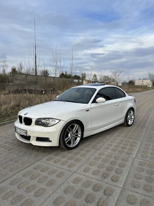Bmw 120d e82– M-pakiet—CZERWONY ŚRODEK-automat-serwis ASO-Navi-