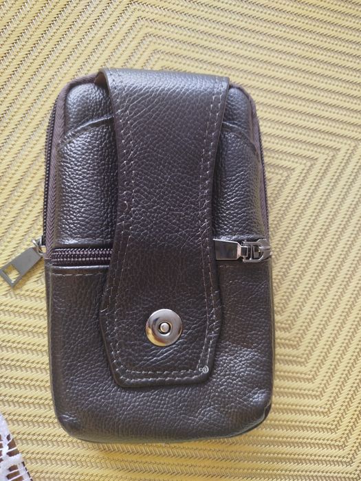 Saszetka męska skórzana do paska