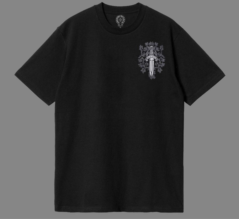 Мужская футболка Chrome Hearts Big Logo черная  унисекс Хром Хартс