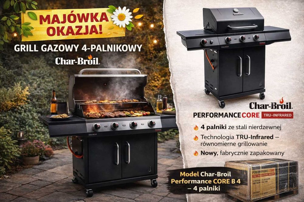 Grill Gazowy 4 Palniki True Infrared BBQ Premium Ogrodowy Promocja