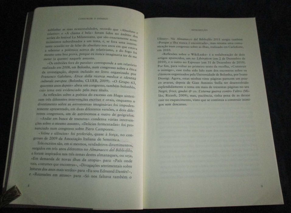 Livro Construir o Inimigo e outros escritos ocasionais Umberto Eco