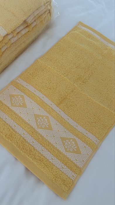 Conjunto de toalhas 100% algodão cor amarelo