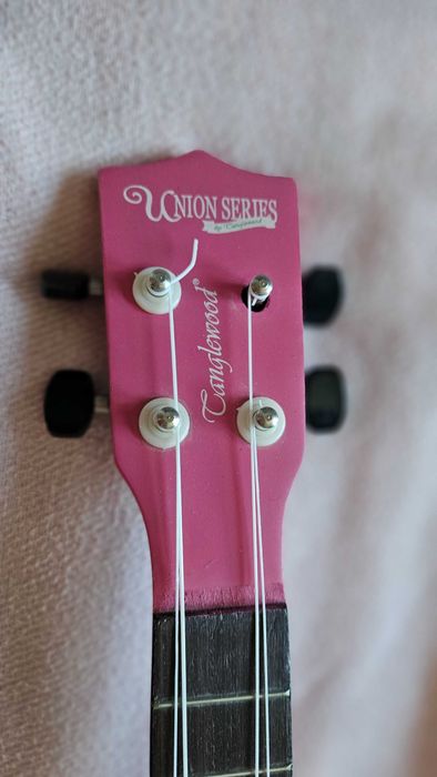Ukulele różowe dla początkujących, uszkodzone