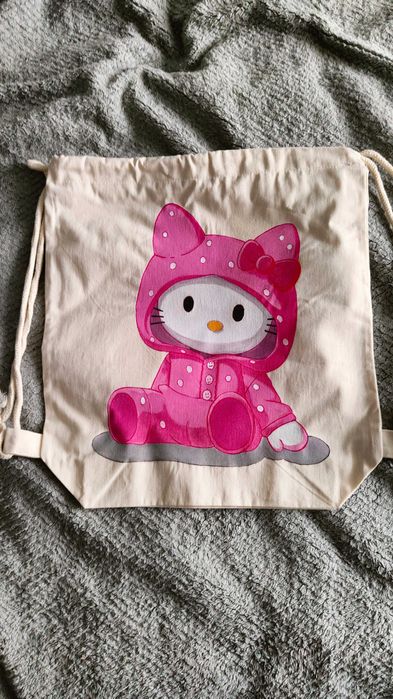 Worek ,plecak ręcznie malowany