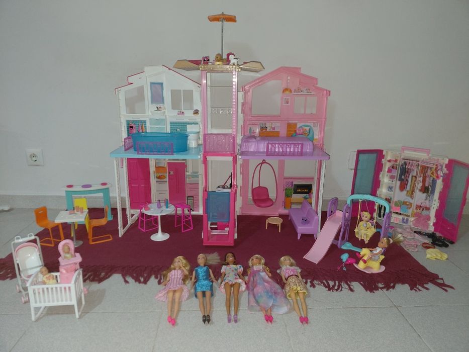 Super Lote Barbie: Casa de 3 Andares + Closet Fashion + Bonecas e Acessórios!