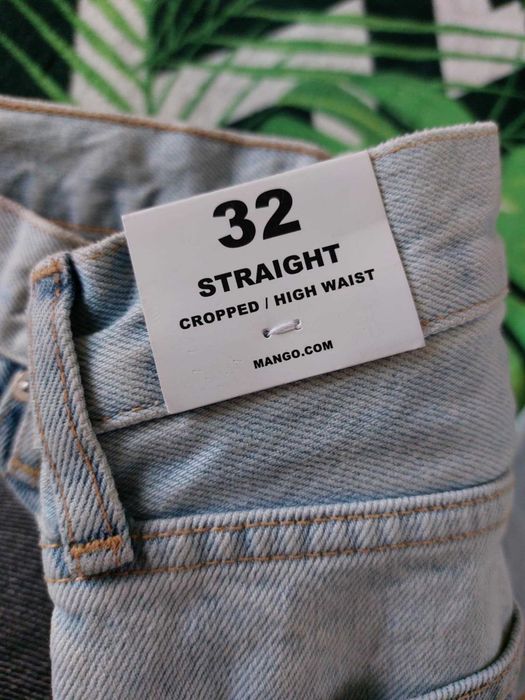 Jeansy straight cropped Mango