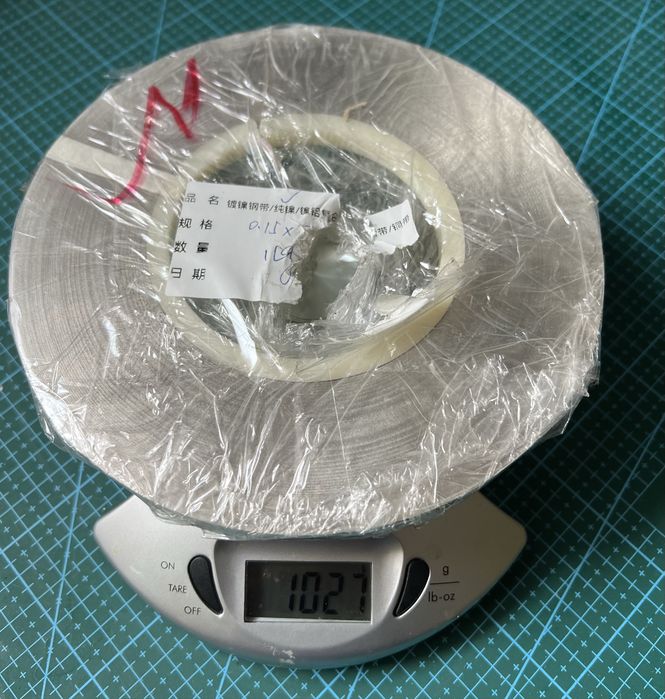 Taśma niklowa czysty nikiel 1kg 0.15x7 mm Do zgrzewania Rolka niklu