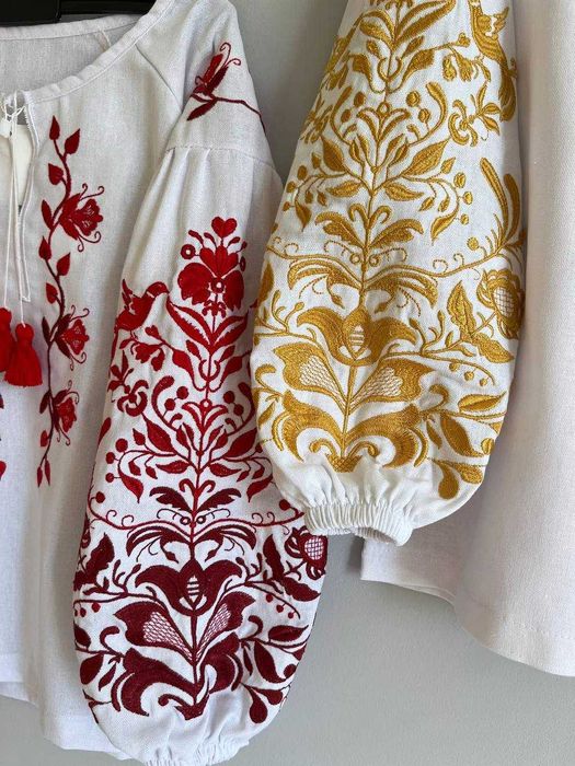 Вишиванка для дівчинки дитяча біла з довгим рукавом для свят, школи