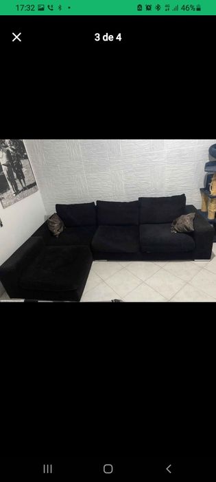 Vendo sofá preto em L