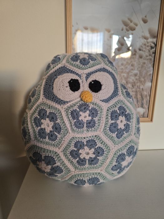 Sowa na szydełku handmade dziergana