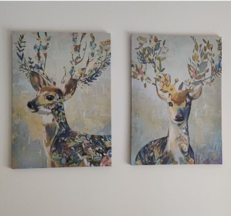 Conjunto 2 quadros / telas Veado (Ikea)