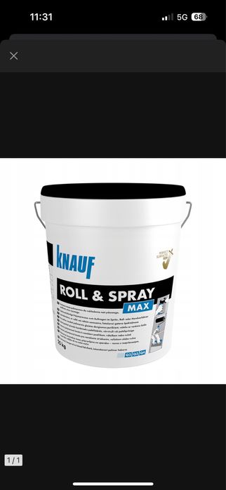 Dwie puszki Knauf Roll&Spray Max gładź szpachlowa gotowa 25 kg