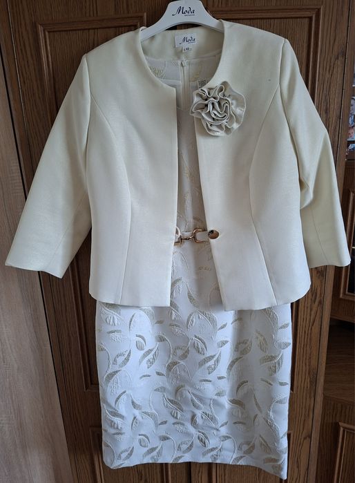 Elegancki komplet sukienka + marynarka Moda Exclusive r. 42